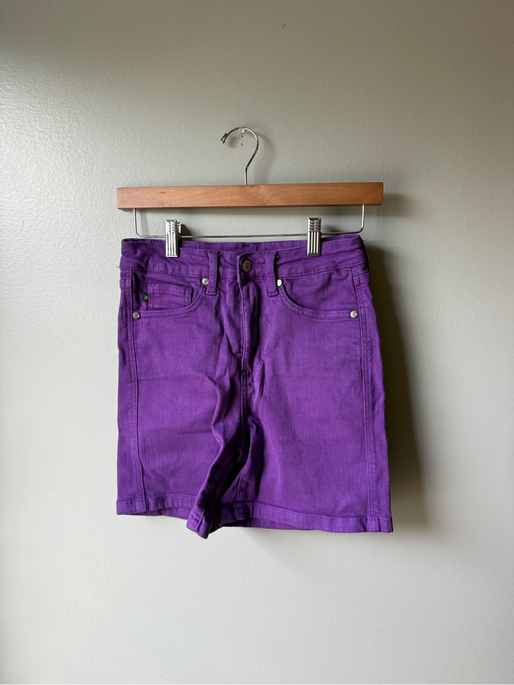 Judy Blue Purple Bermuda Denim Shorts High Rise Y2K